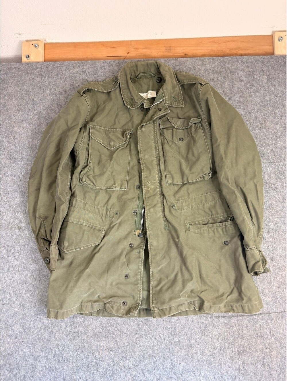Vintage US Army WR Sateen Men Small Green OG 107 8405 255 8590 1958 USGI